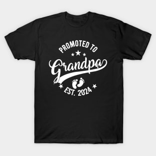 Promoted To Grandpa Est 2024 Fathers Day New Grandpa T-Shirt